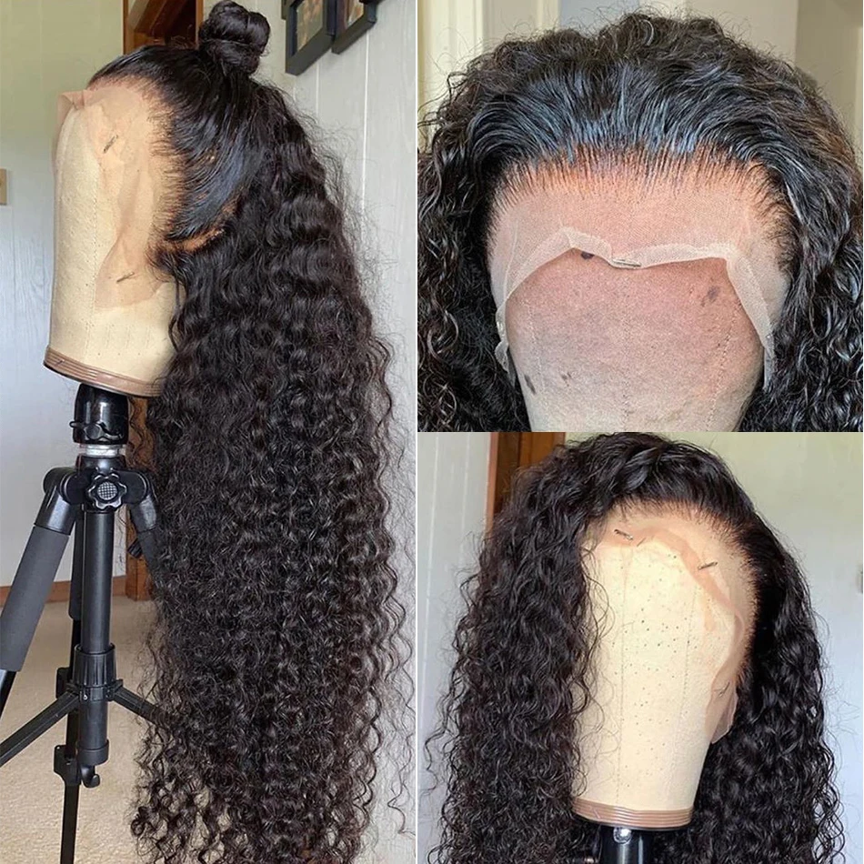 Afro Kinky Curly Wigs 360 Full Human Hair Wigs Human Hair Lace Front Wholesale Transparent HD Lace Frontal Wigs For Black Women