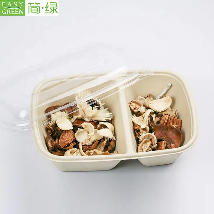 Одноразовые биоразлагаемые 100% натуральные экологически чистые мешки целлюлозы прямоугольной целлюлозы Bento Контейнер для салата