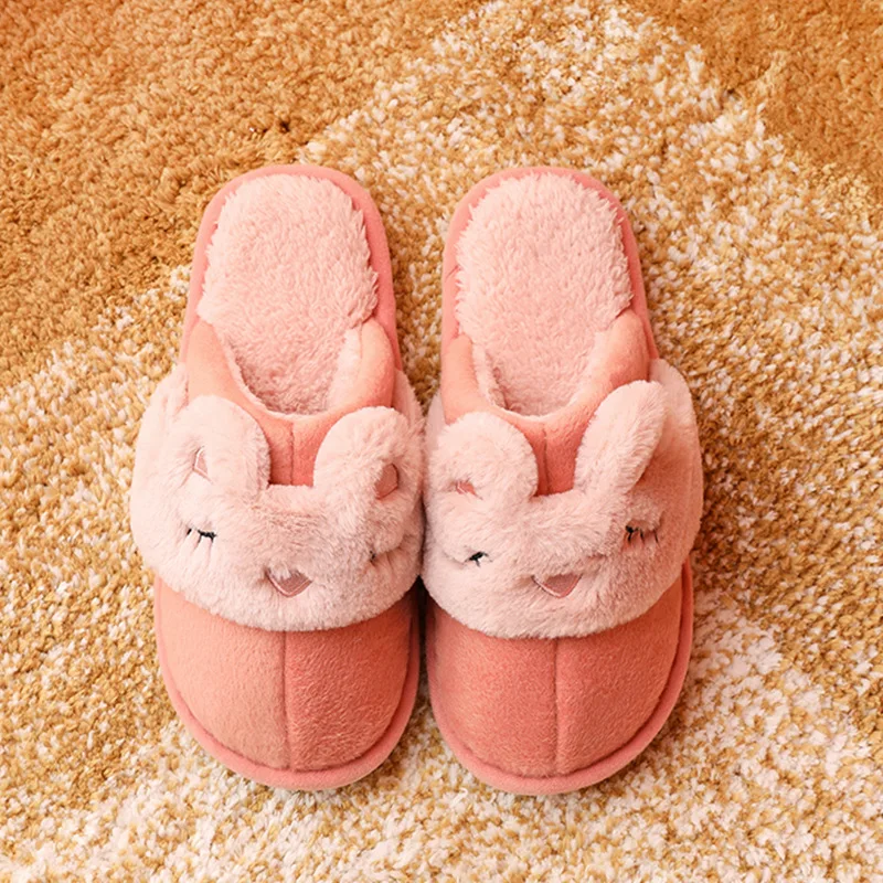 woman winter fur fluffy plush cute sleep animal closed eyes home warm  indoor slipper