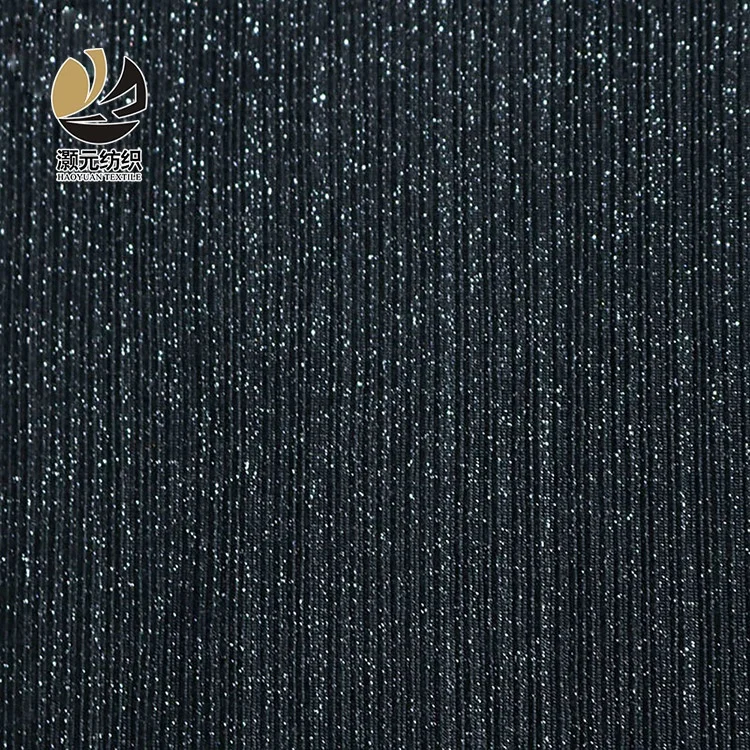 100%Polyester 75D Glitter Costume Shining Sequin Black Knitted fabric Lady Girl Dress