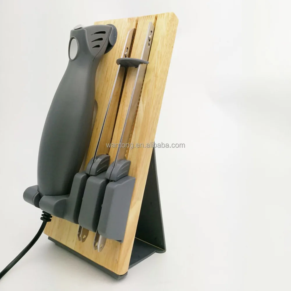 ETL/GS  Kitchen Electric Carving Knife Automatic Food Cutting Wooden Stand Packing Kebab Bread Toast Knife
