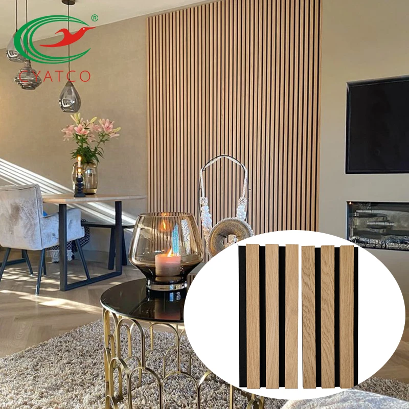Eco Environmental Fast Delivery Akupanel Slatted Wooden Veneer Acoustic Panel Soundproof Wall Panel Grooved Wood MDF Acoustic