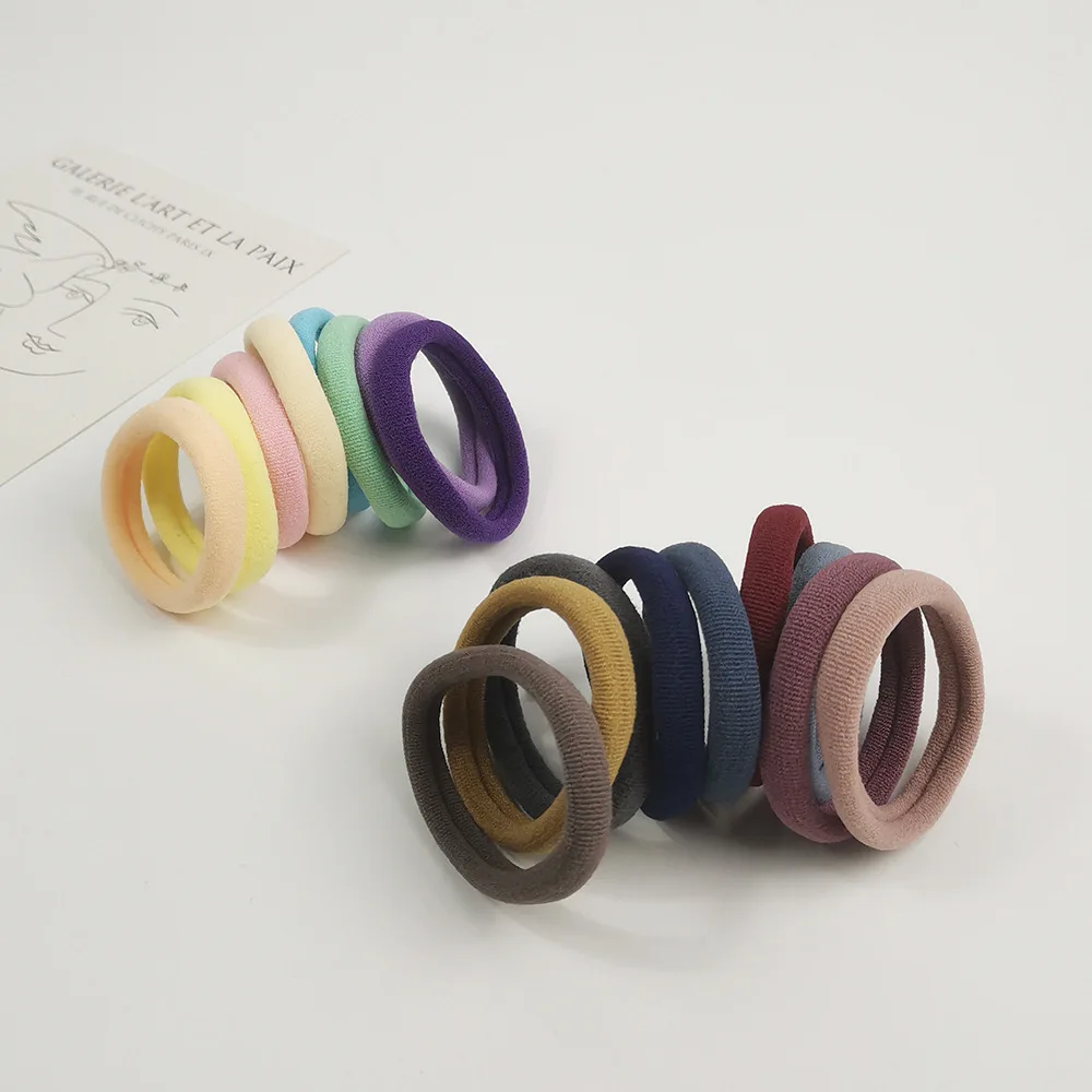 Jiamu Factory Price 20 Colors High Quality Seamless Elastic Hair Bands For Thick Cotton Hair Accessories Ties For Women Girls
