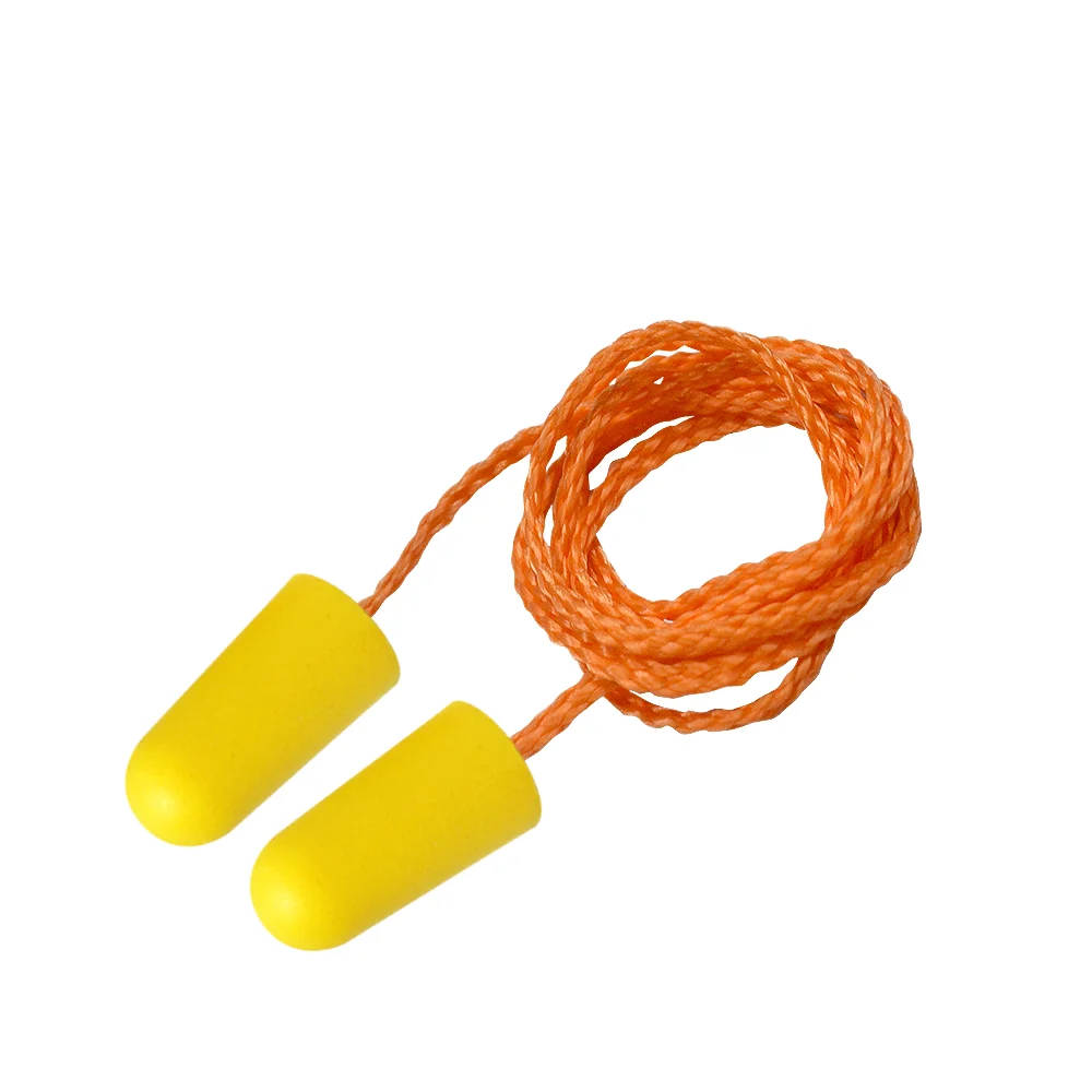 Sound Proof Noise Reducer Earplug Safety Ear Plugs With Lanyard String