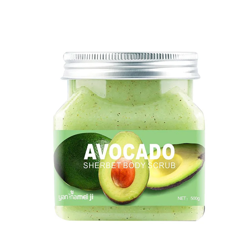Avocado scrub bath salt body exfoliating dead skin chicken skin deep cleaning rubbing mud treasure 500g