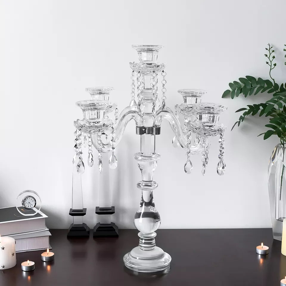 Table center pieces crystal candle holder crystal gemstone lotus candle holder wholesale crystal lotus candle holders