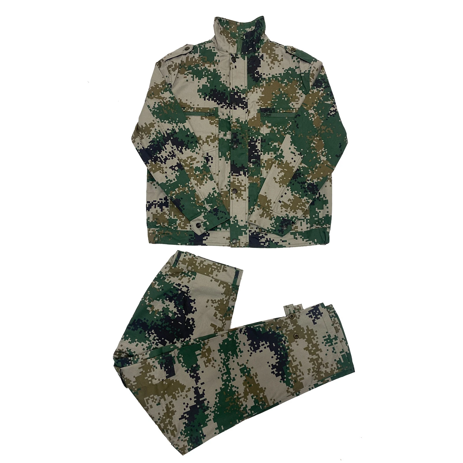 Fashion Trends Pattern Customized Camouflage Uniformes Pants Jacket Two Piece Set Training Tactical Suit