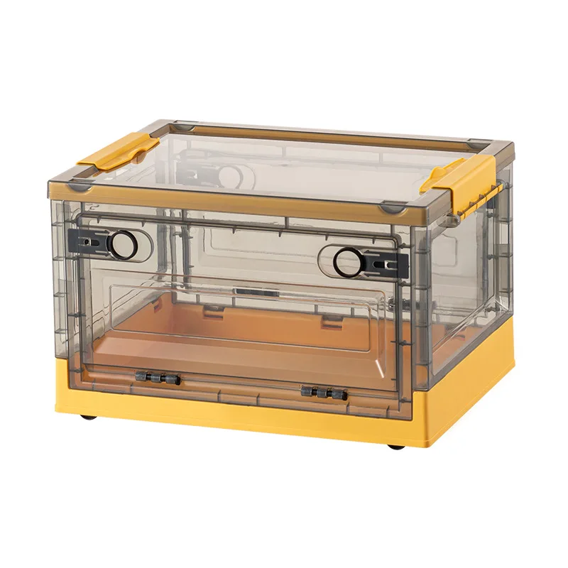 Clothes side door sorting box Household outdoor camping folding storage box Transparent oversize storage box