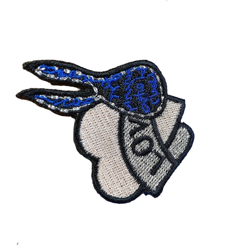 Molded hook Customized Cute Animals Cartoon Patterns Laser Cut Embroidery Patches for Kids Garments