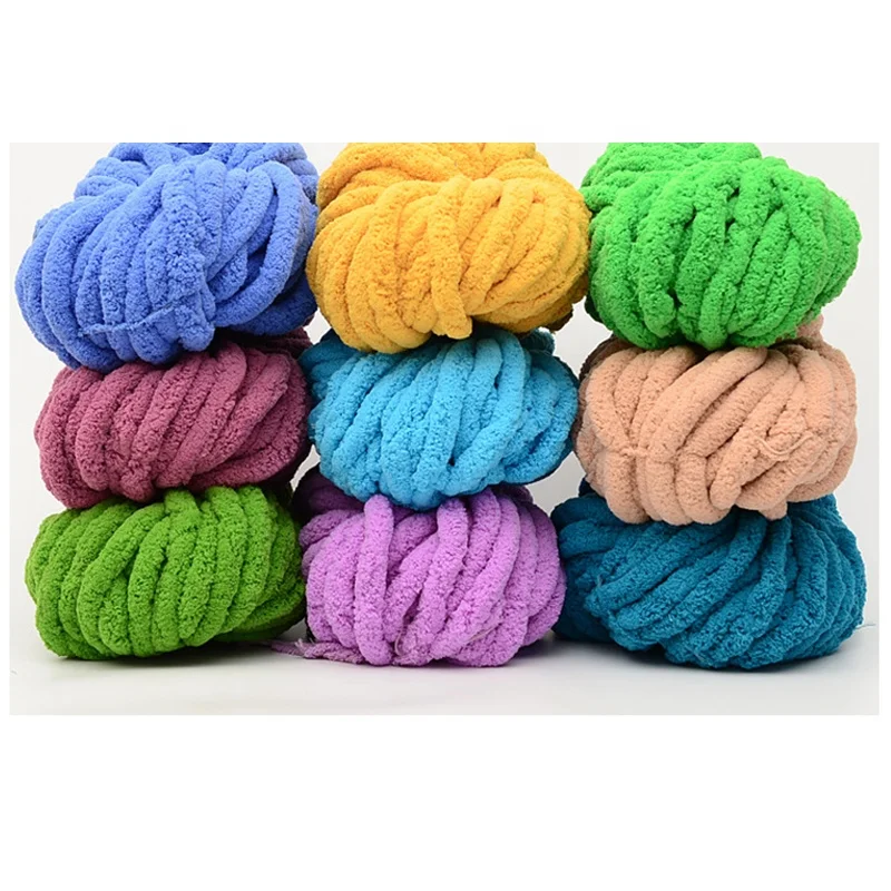 
Chunky polyester chenille yarn wholesale factory 35 Colors ready in stock 