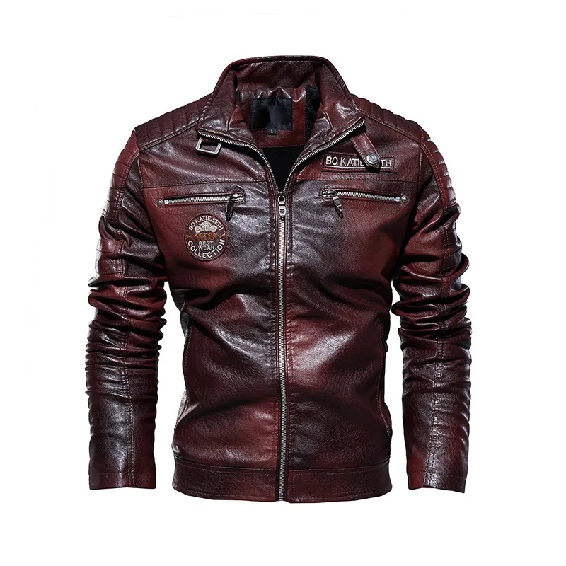Wholesale Price Winter Large Size Bomber Jacket Big And Tall Leather Jacket For Men
