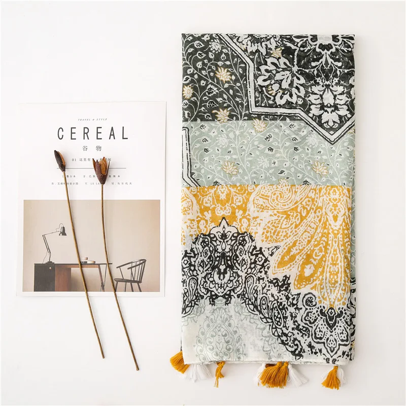 fashion cotton viscose shawl winter scarf women