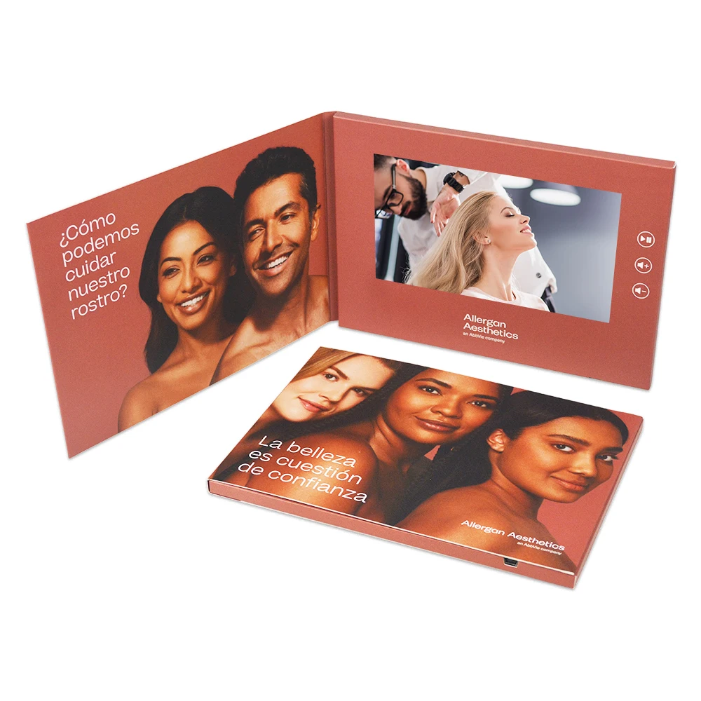 Рекламные товары 7-дюймовый ЖК-экран видеокарта видеооткрытка цифровой видеобокс с ЖК-экраном видеоброшюра для подарка