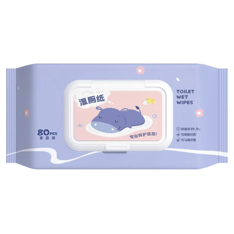 Wholesale Toilet Wet Flushable Wipes Toilet Private Label Custom Logo Flushable Wet Wipes