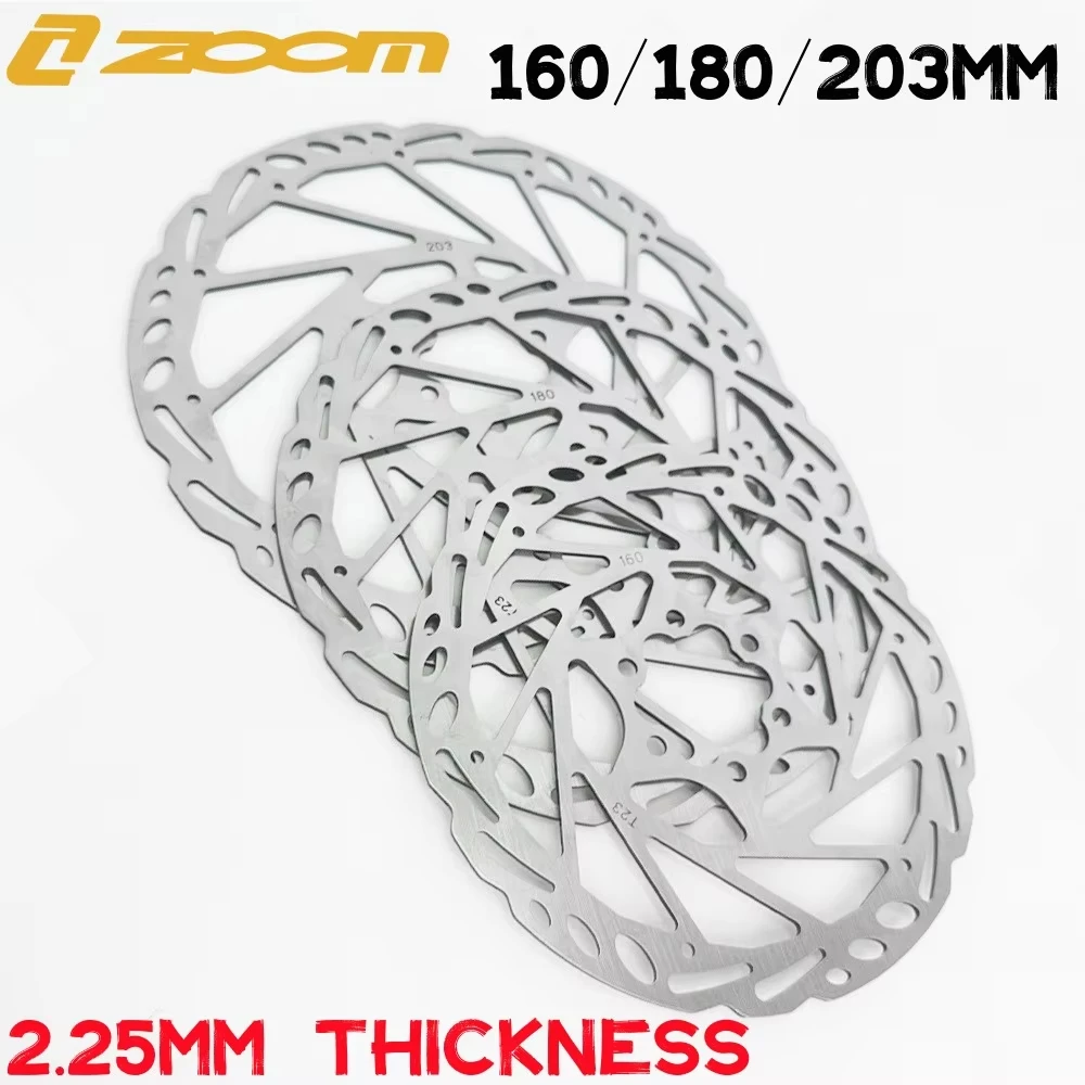ZOOM 2.25mm Thickness Electric Bicycle Disc Brake Rotor Thickened High Strength 160/180/203mm Brake Disc For Motorcycle E-Bike