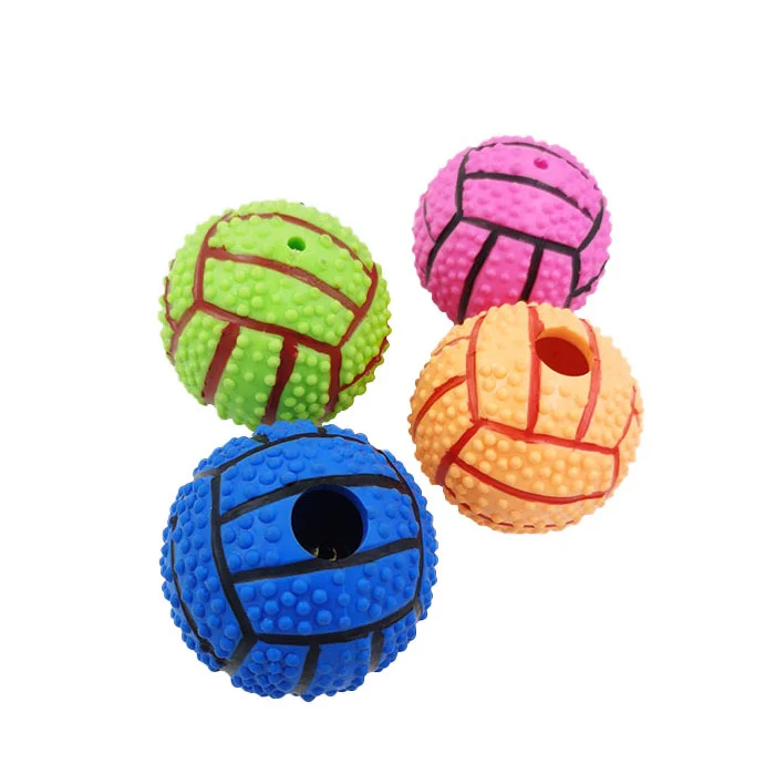 Interactive pet toys food ball dog toys squeak tpr ball with squeak and mute Indestructible Durable dog chew ball toy