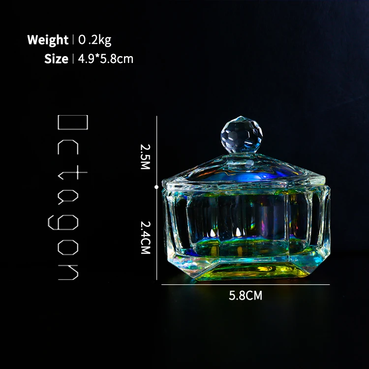 Crystal Glass Nail Dappen Dish Colorful Acrylic Powder Liquid Dish Container Acrylic Powder Liquid Cup Holder Nail Monomer Dish