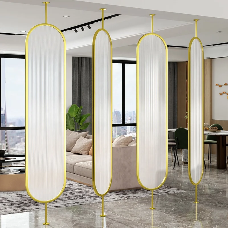 Wholesale High Quality Panels Rotatable Metal Decorative Screen With Glass panel Living room partition