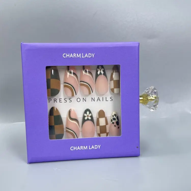 New arrival Gel false nails ABS Reusable custom privarte label press on nail package nails press on for women
