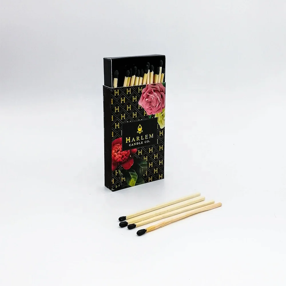 4 Inch Candle Matches Matches Box Custom Printed Safety Wooden Matchsticks 100mm Colored Match Stick bunch