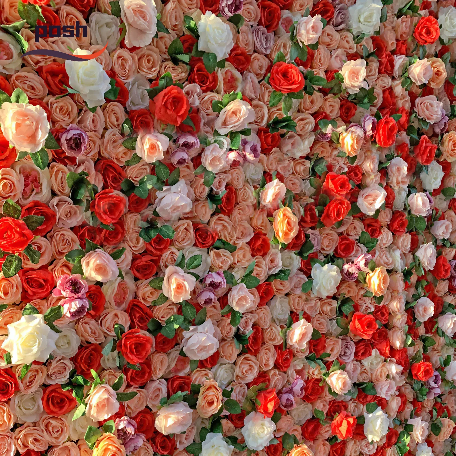 Custom Wholesale Price Artificial Silk Flower Rose Wall Flower Panel Backdrop Stand For Flower Wall Decoration
