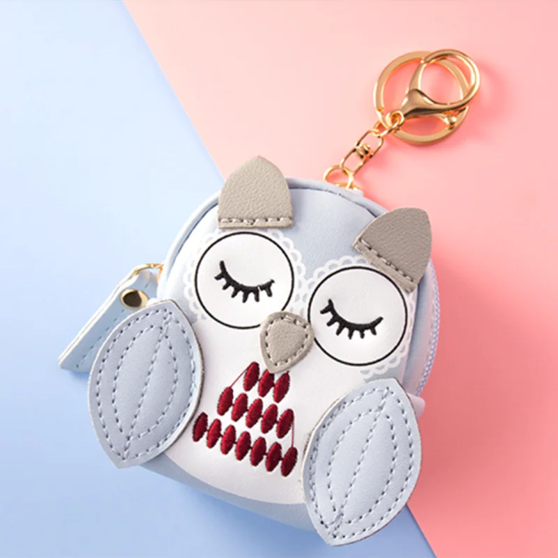 Cute Cartoon Owl Shape Mini Wallet Kids PU Leather Coin Purse Pouch Bag With Competitive Price Key pendant