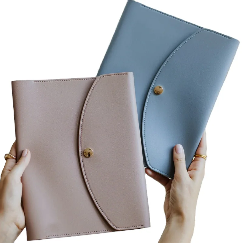 Wholesale Customized PU Leather Envelope Organizer Portfolio Multifunction Document Holder with Phone Bag File Pockets Promotion