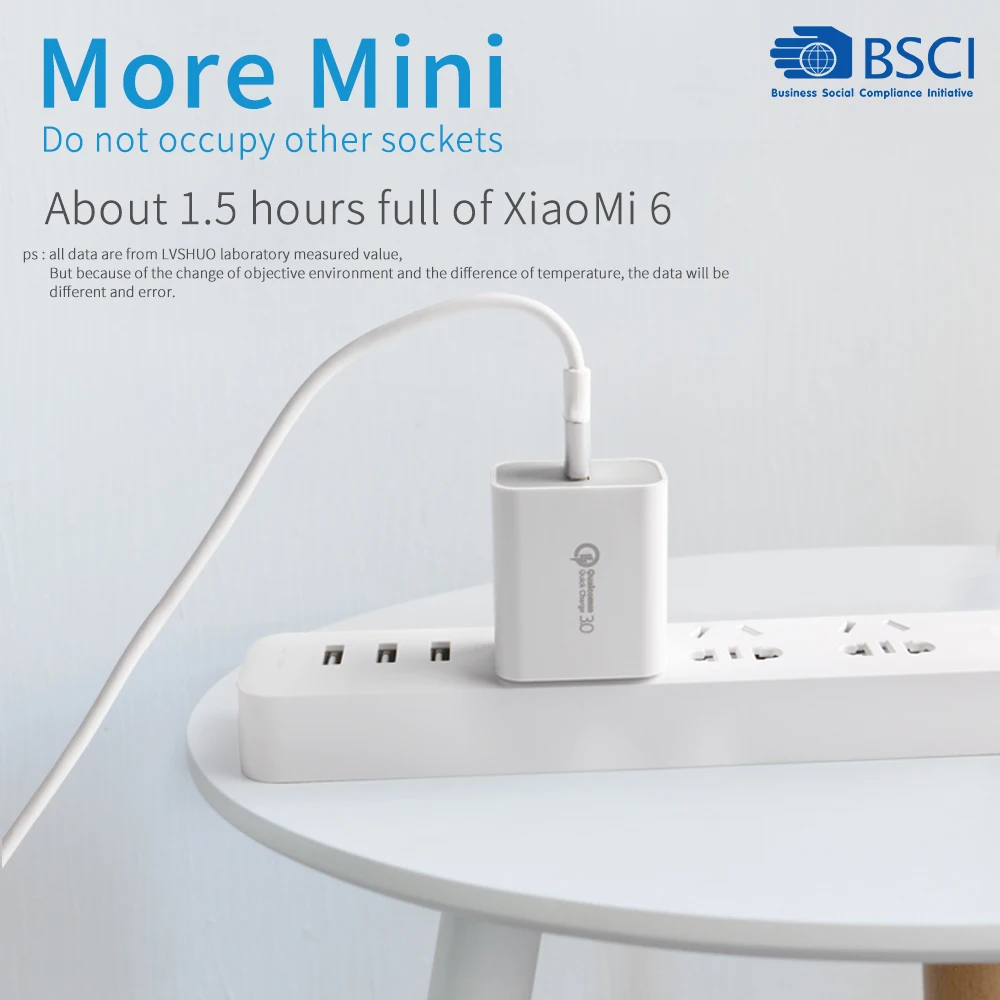  BESCOM fast charger 18W 3A QC 3.0 USB Charger Quick Charge QC3.0 Wall Adapter EU / US Plug Mobile