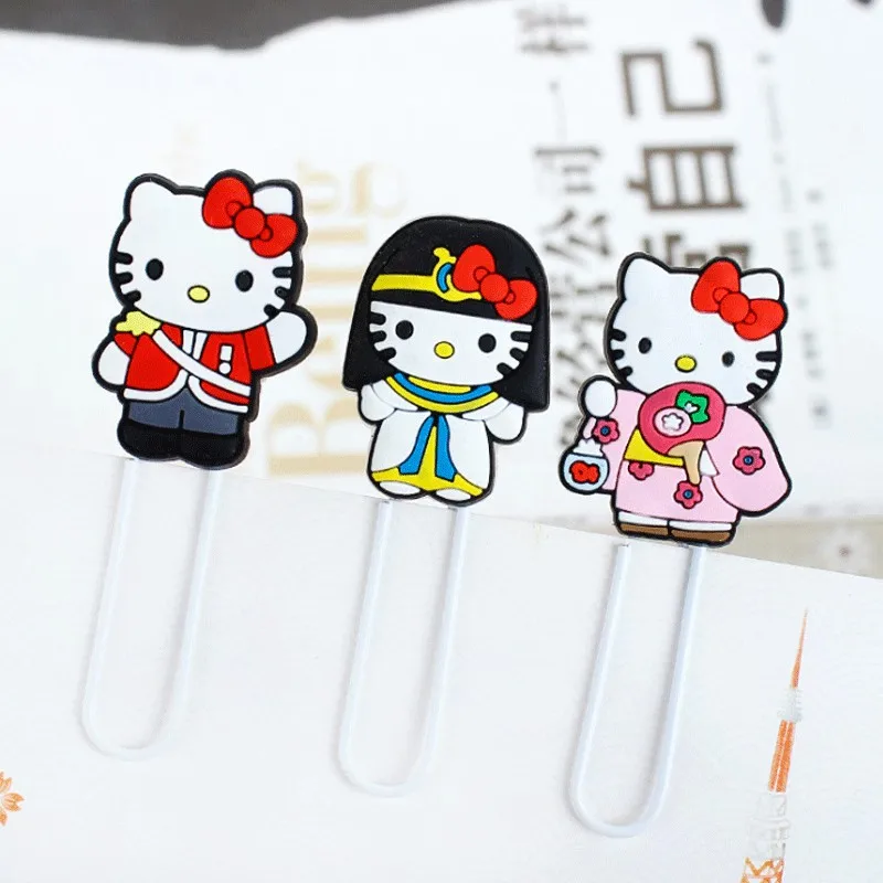  TOPSTHINK Hello Kitty Силиконовый мультяшный милый креативный металлический цветной закладной зажим для