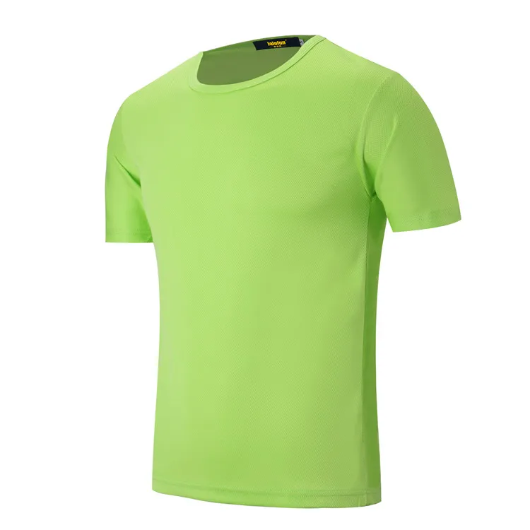 Прямая продажа с фабрики, в наличии, белая рекламная футболка из полиэстера 120 г, Мужская футболка, футболка унисекс