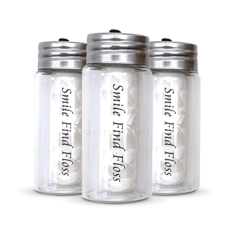 2021 New Wegan OEM Customized Non-degradable 30m Charcoal Bamboo Silk Mint Blue Shuttle Type Roll Stick Pick Dental Floss