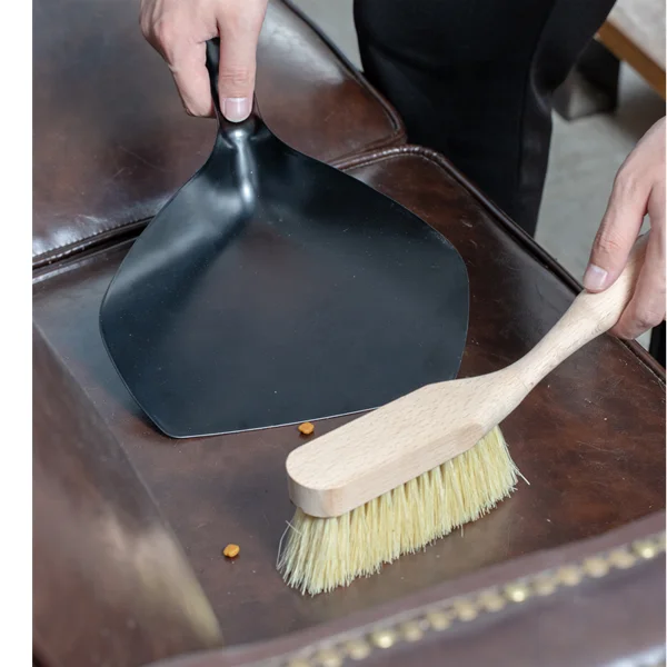 Traditional Mini Floor Sweeping Brush and Steel Dustpan Hand Broom and Dustpan Kit