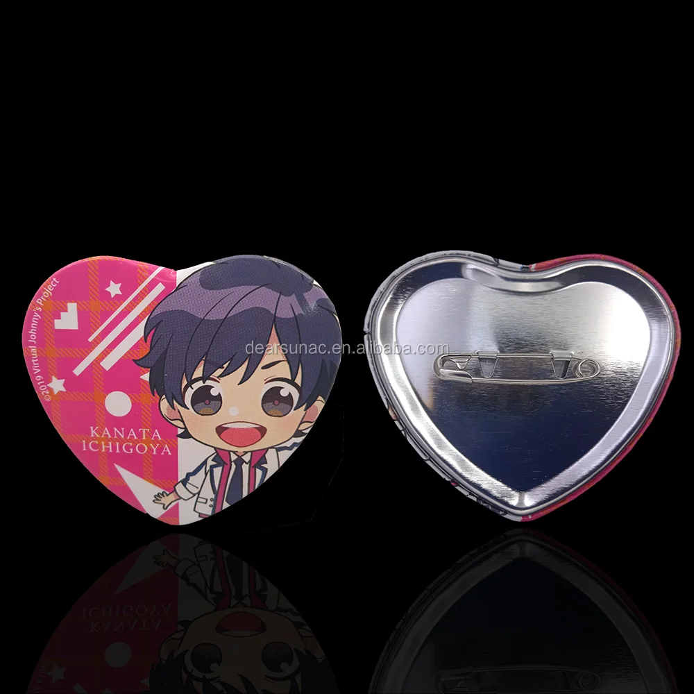 Free Sample CMYK Offset Print Character Anime Tinplate Badge Tin Badge Pin