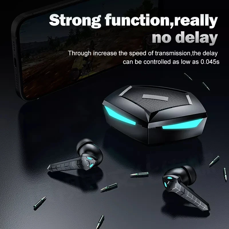 P30 P36 V9 Gaming Wireless Earphones LED Display Headset Zero latency Headphones With Charging Box Waterproof