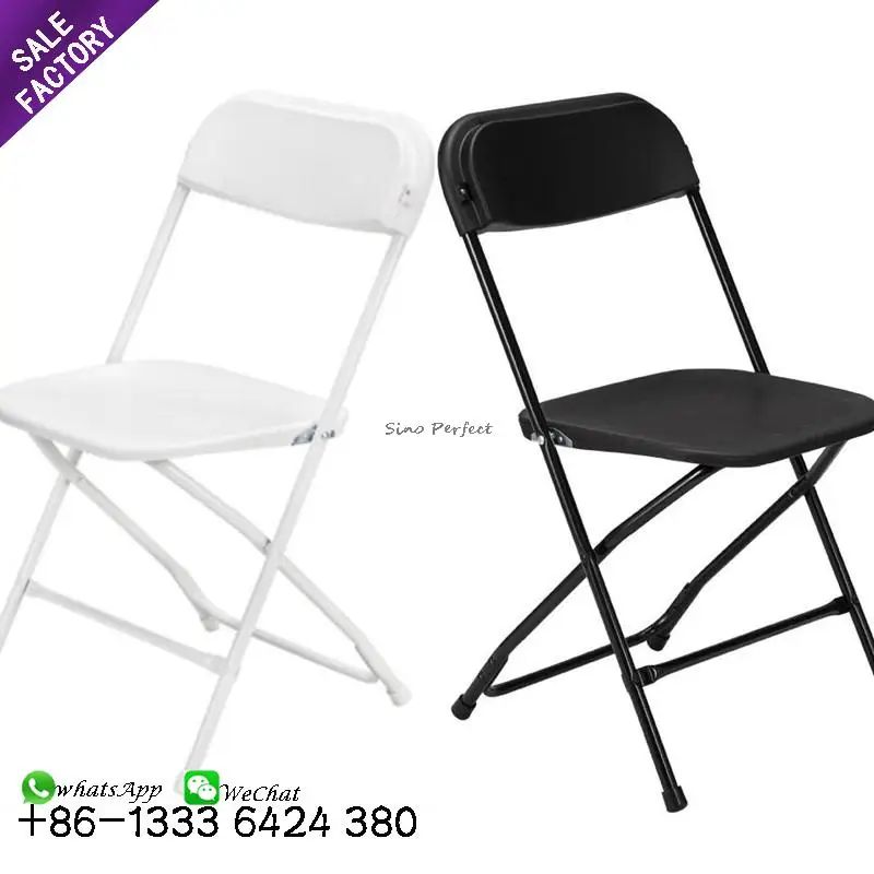 Sinoperfect Wedding Furniture Foldable Plastic Banquet Party Events White Plastic Resin Outdoor Folding Chairs