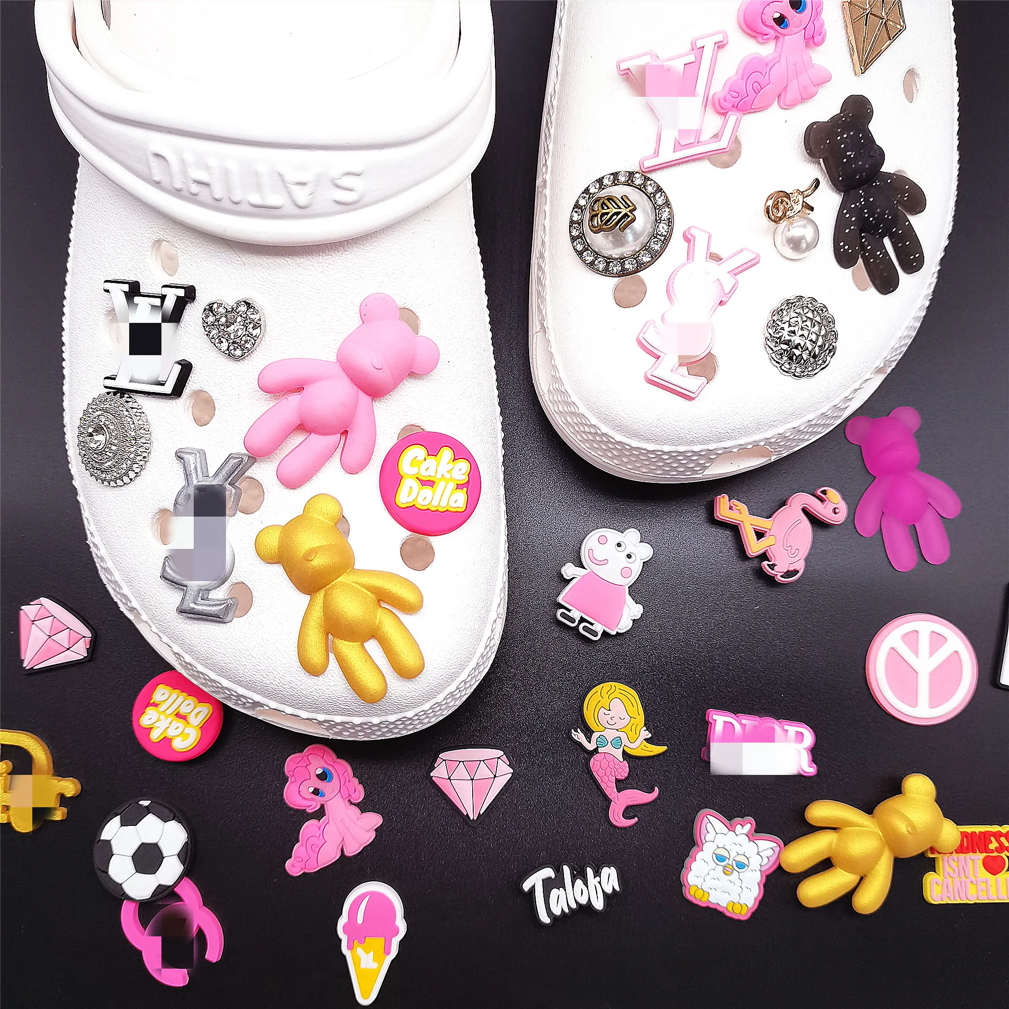 Custom Designer Croc Charms Metal Bling Shoe Charm Brand Charms Designer