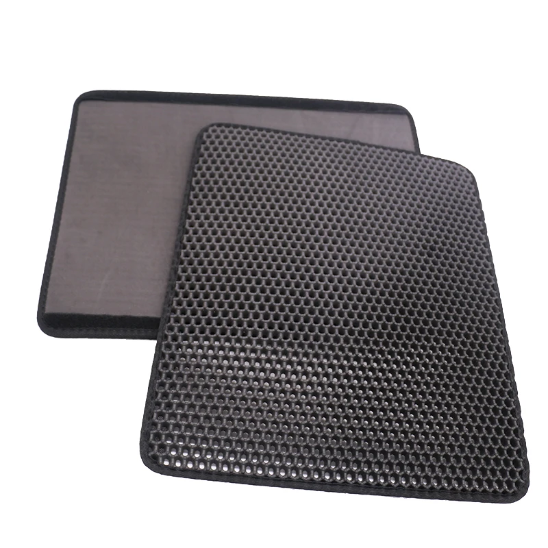 Double Layer Cat Litter Mat, Washable Anti-Splashing Cat Litter Trapping Mat, Non-slip Scatter Control Cat Litter Box Mat