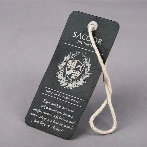 logo custom garment paper tag 400 gsm paper jeans pant garment bag clothes swing eco friendly hang tag for clothing