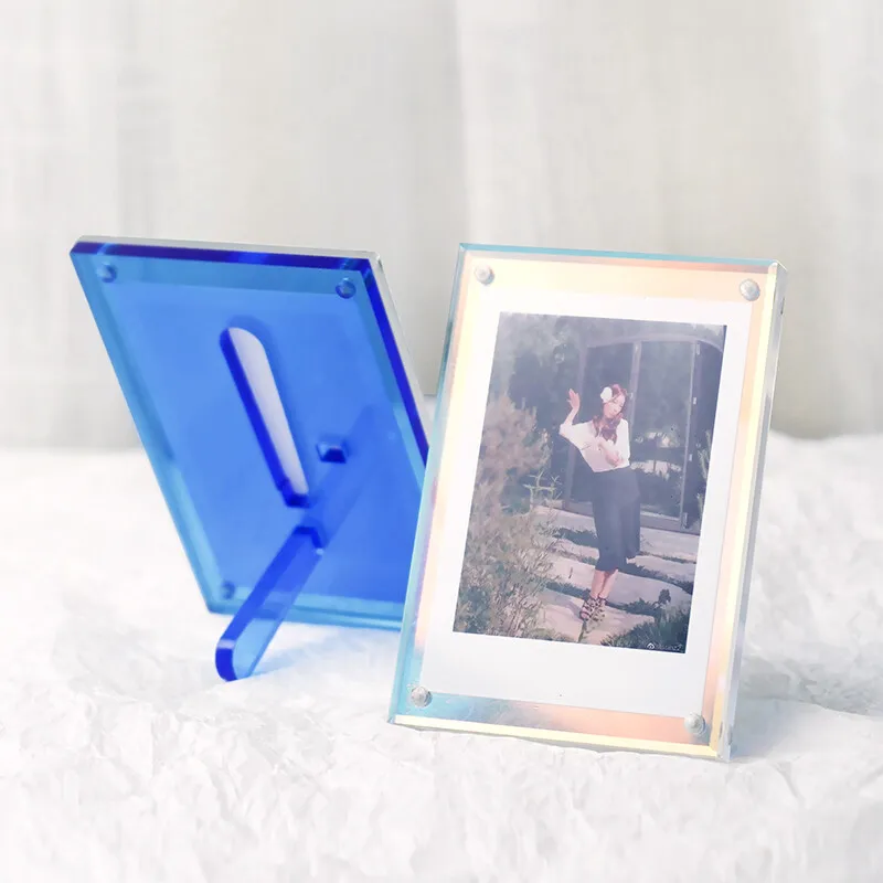 Wholesale Modern 4x6 Mini Clear Acrylic Photo Frame For Picture Instax Desktop Display Crystal Lucite Picture Frames Block