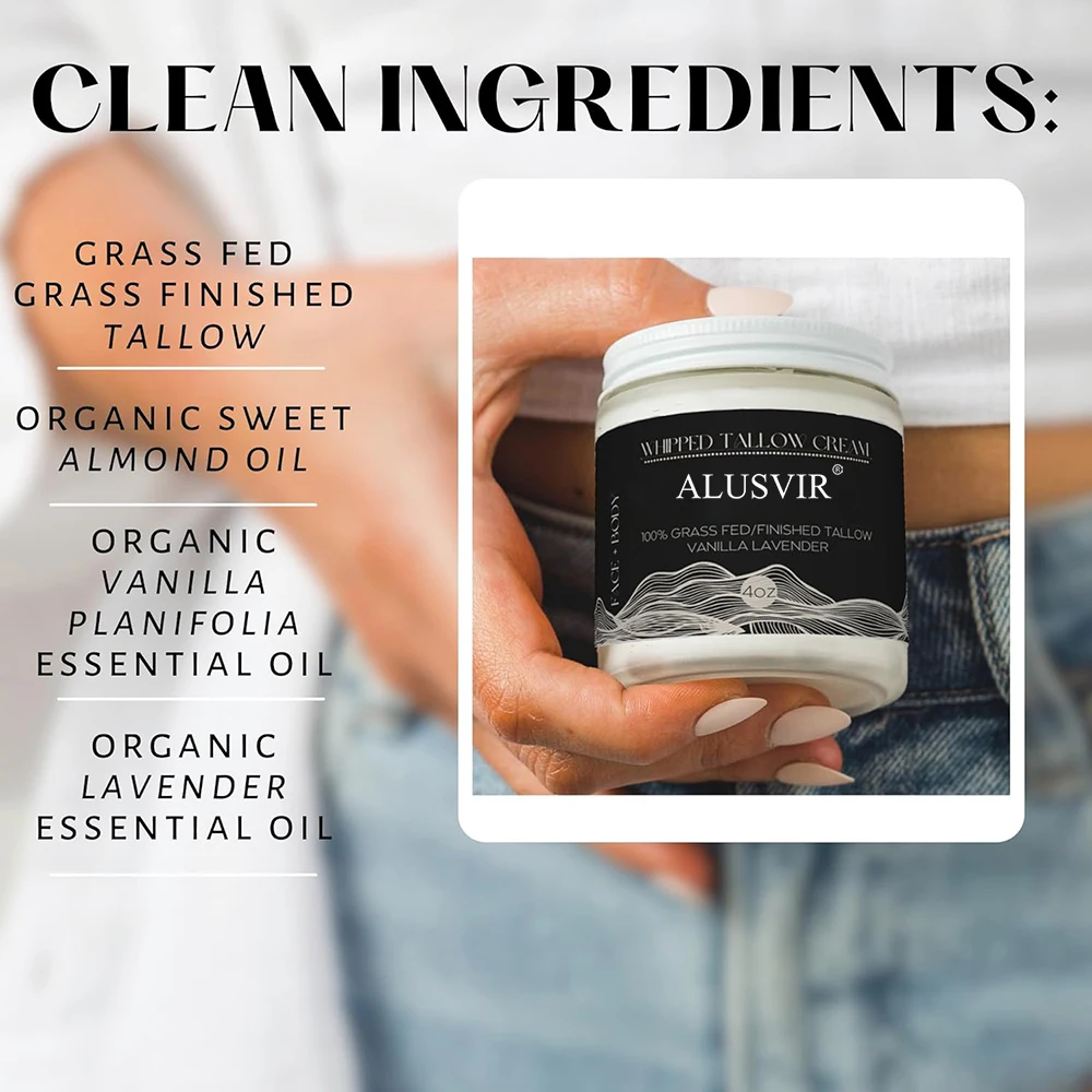 Beauty Organic Skin Care Product Whipped Beef Tallow Moisturizing Moisturiser Moisturizer Cream Balm Private Label Skincare