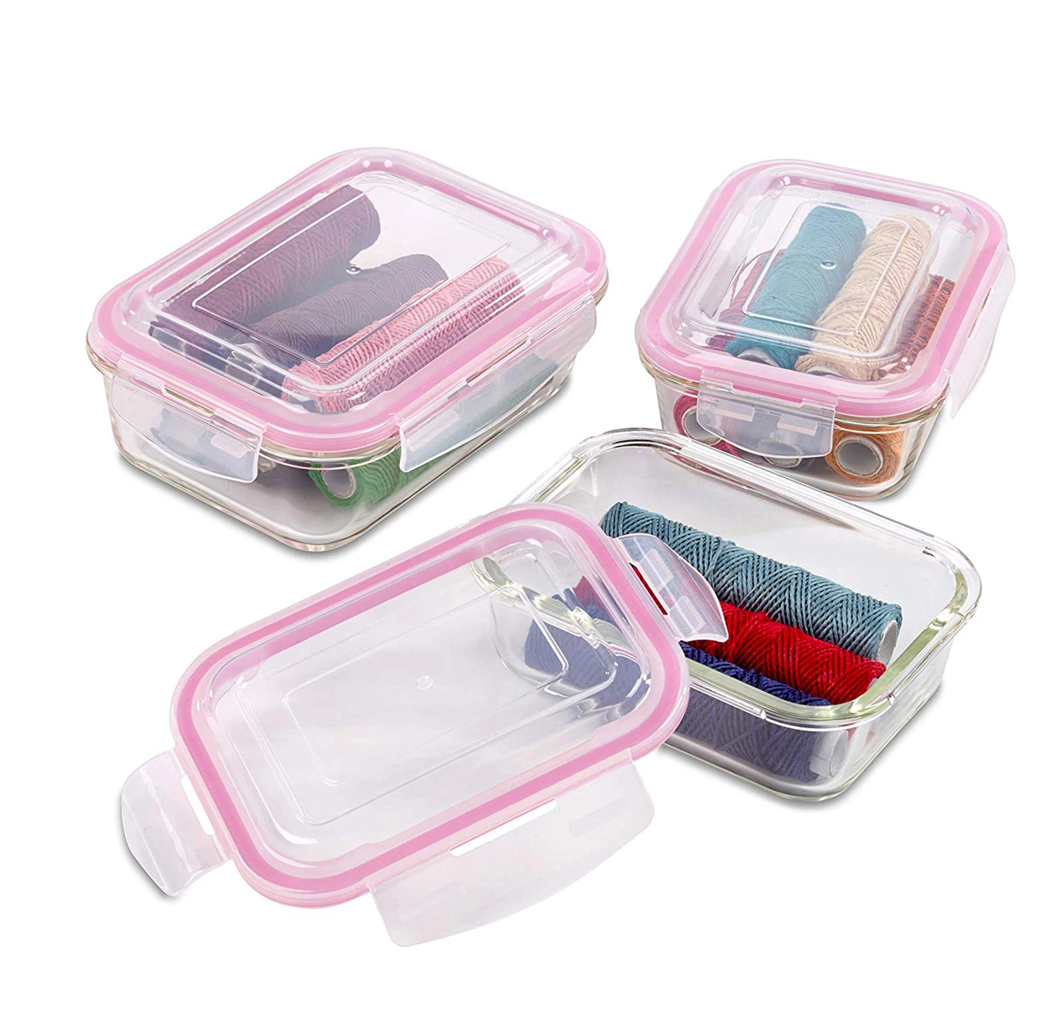 hot sale glass lunch boxes set 9 pcs bento box food packing container