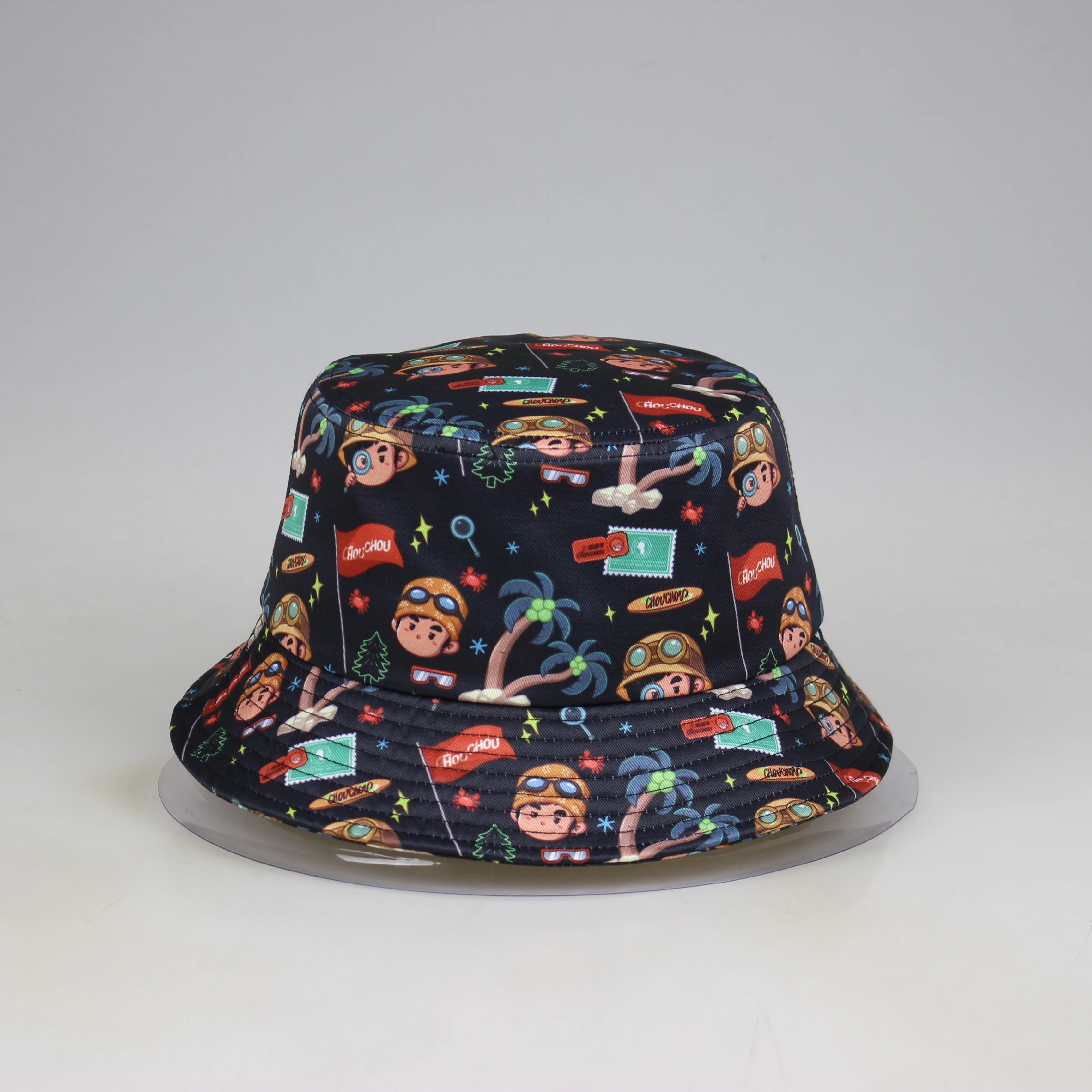 New design fashion Cartoon Cartoon children adult camouflage digital printing sports travel outdoor bucket hat