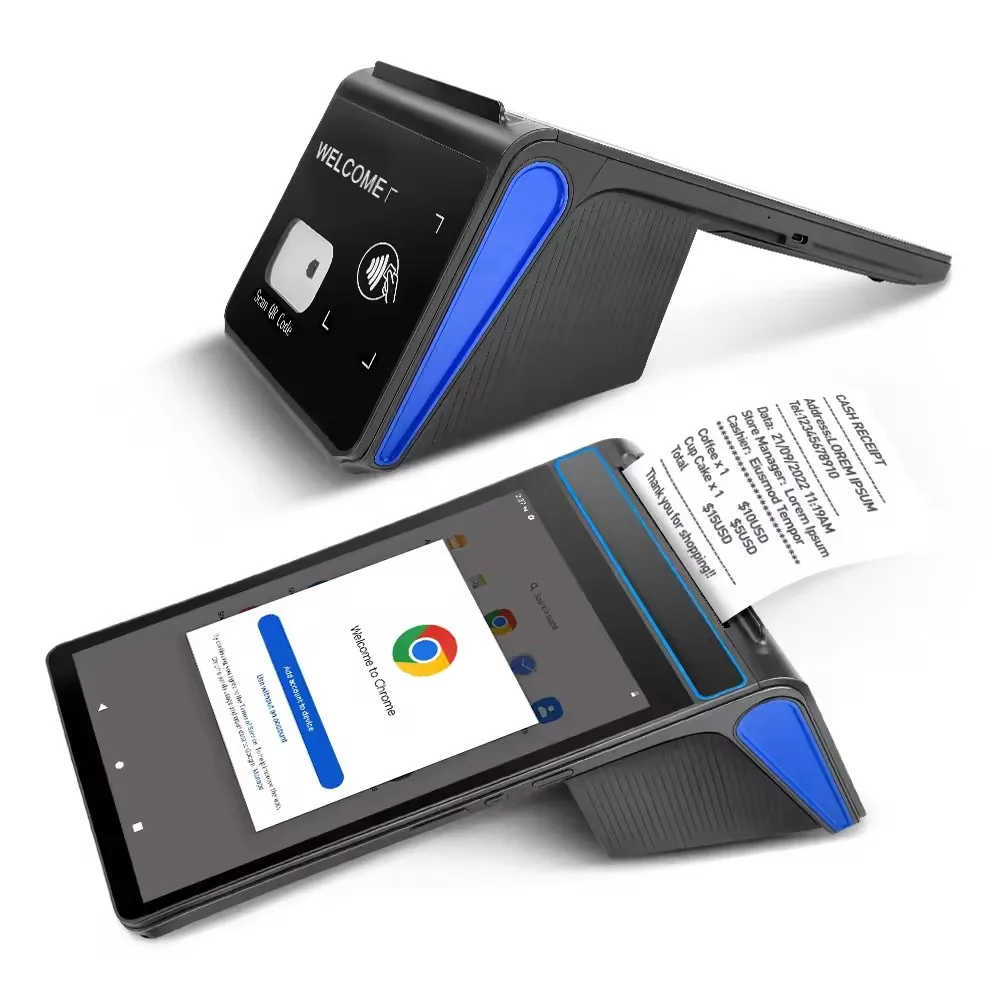 2024 New 4g WIFI BT NFC infrared scanner fingerprint lottery pos 80 printer wireless data android tablet pos system for sale