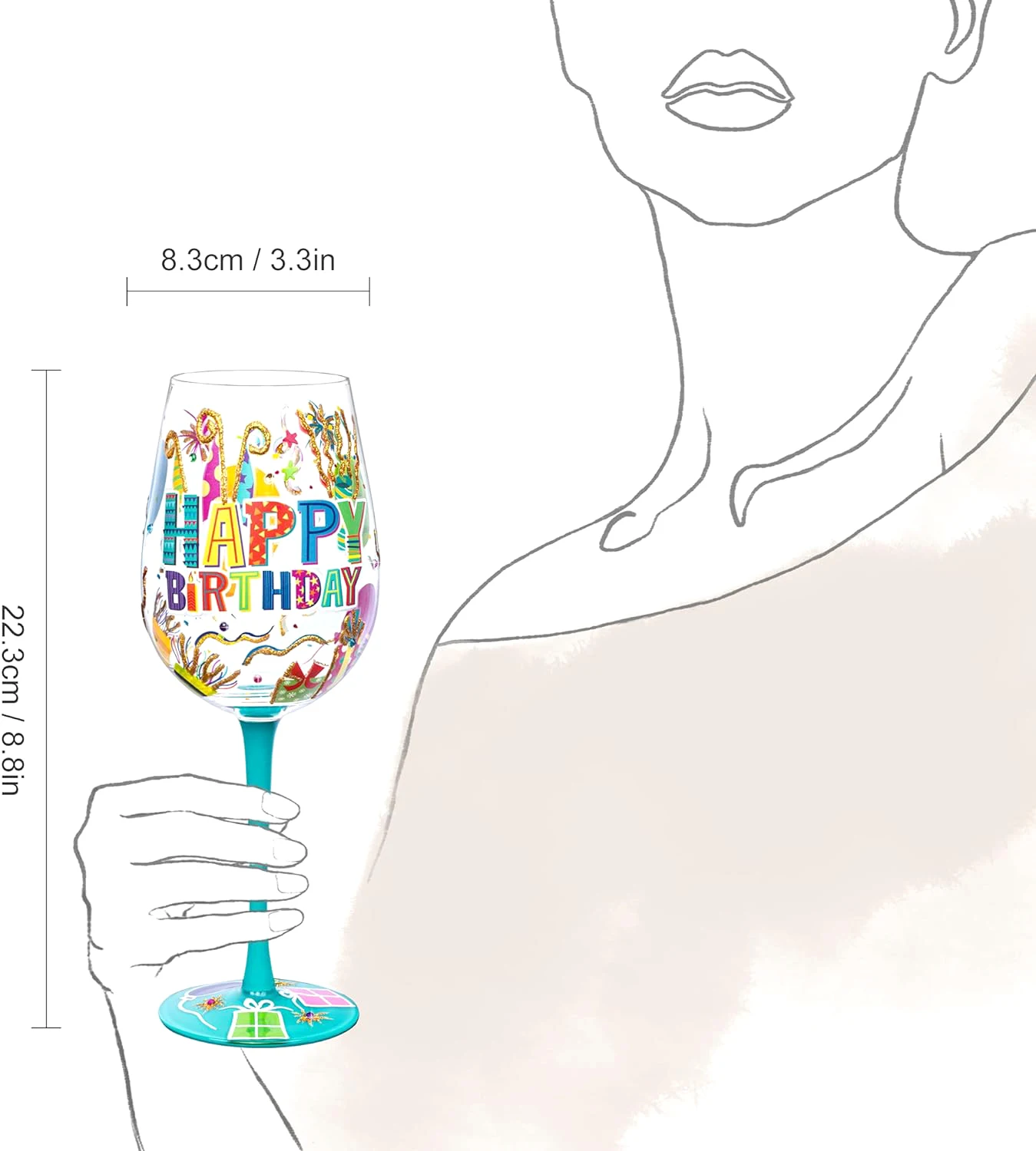 Fancy Exquisite Design Important Holiday Wine Glass Wine Cup Custom Luxury Color Wine Glasses Hand Painted Glass For Wedding