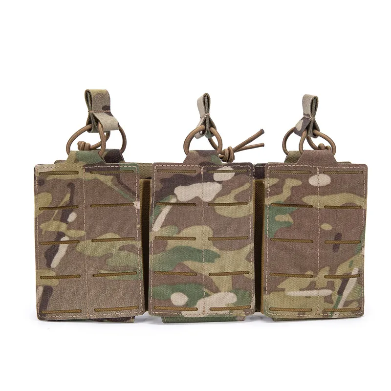 GAG Multicam 1000D Nylon Triple Pouch Laser Cut Molle Tactical Mag Pouches For Plate Carrier