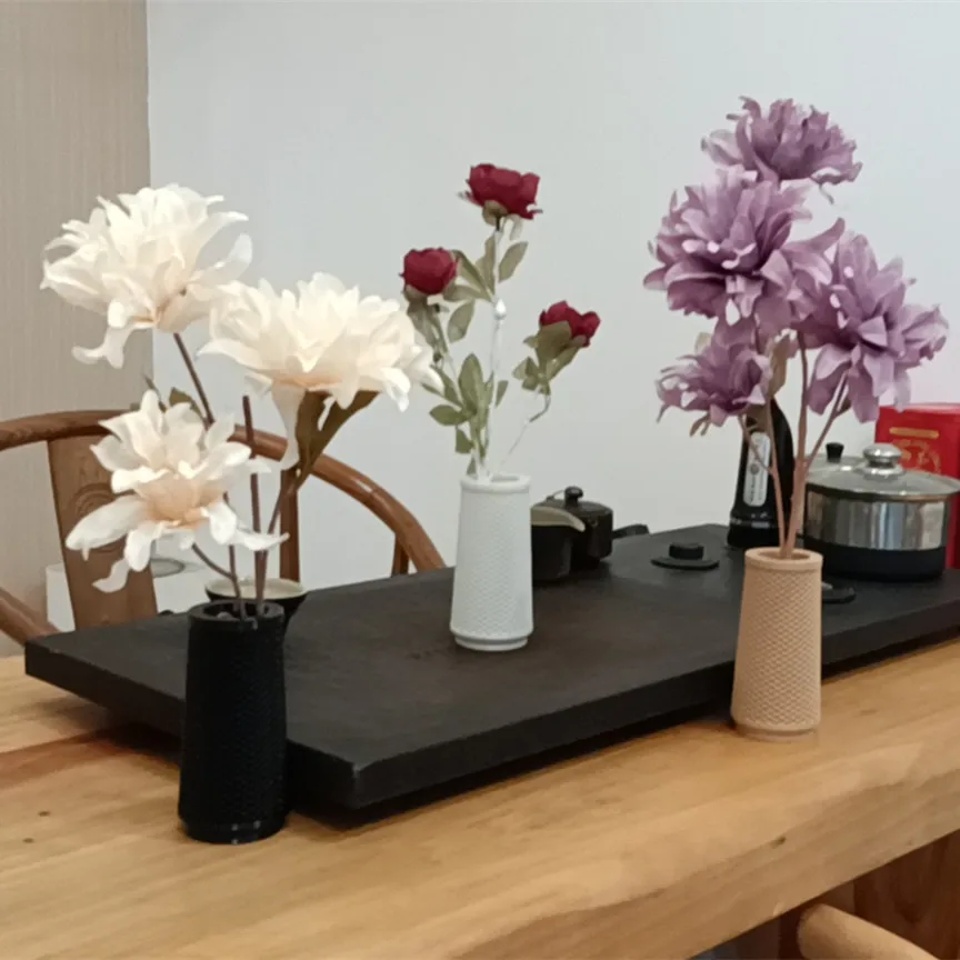 Simple creative crafts ornaments household dry bouquet decorations flower vase antique wooden arts vase