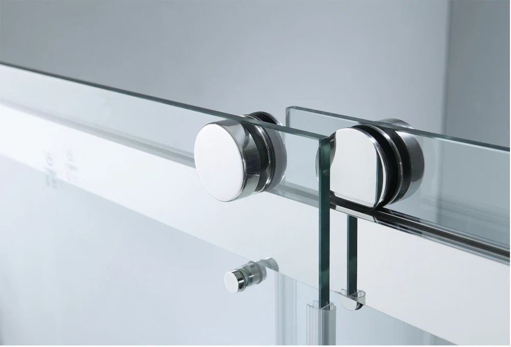 KMRY Stainless Steel Frameless Bypass Double Sliding Bathroom Glass Shower Door Room,Double Roller Sliding  Door For Shower