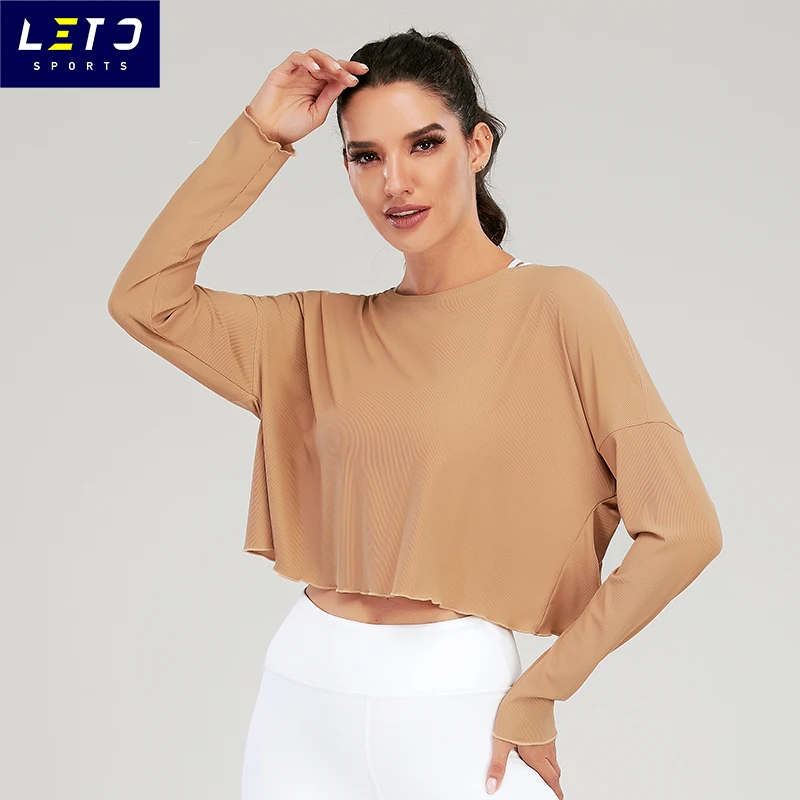 Factory Price Women Naked Feeling Long Sleeve Yoga Top Breathable Fitness Crop Top