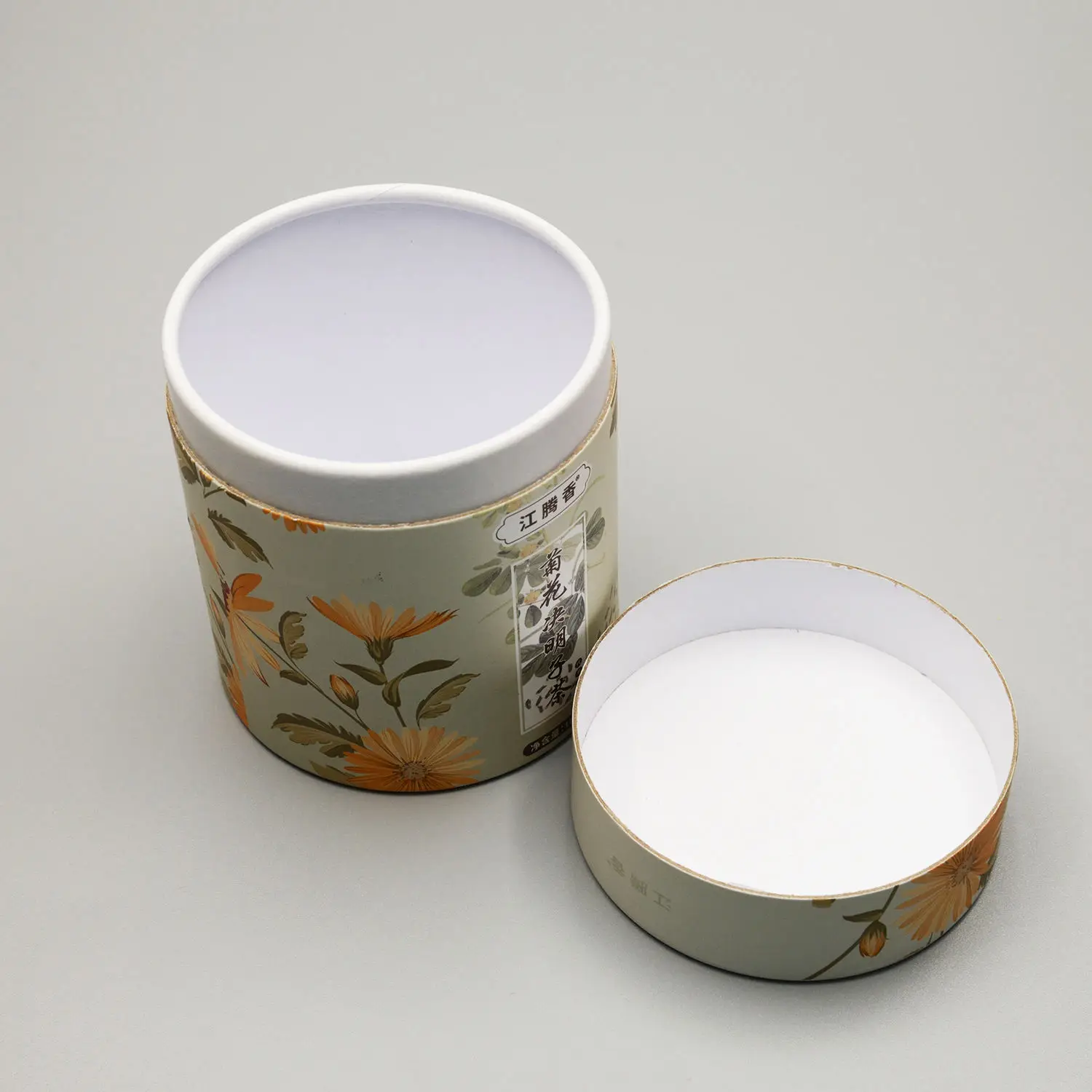 Customized Luxury Food Grade Cylinder Cardboard Tea Packaging Cans Round Paper Tube Canister For Food Packaging