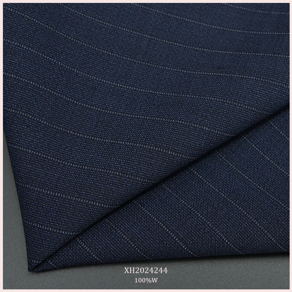 100% -Wool Spot Goods Worsted Merino Luxury Wool/Polyester Italian Suiting Fabric Suiting Fabric Men Suits